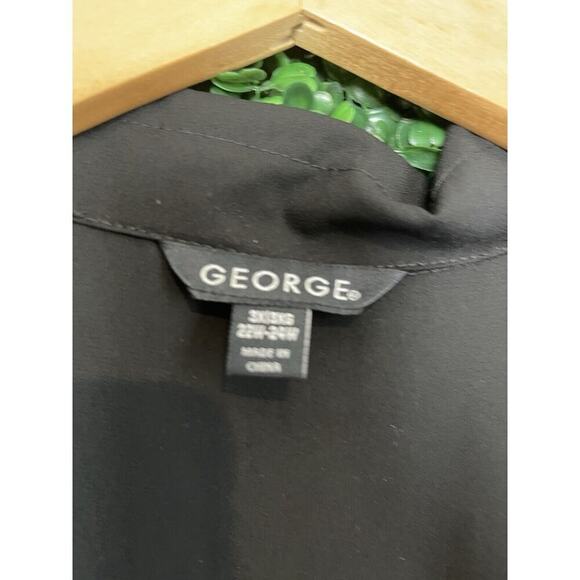 George Black Sheer Blouse Sparkly Women Size 3X NWT Flowy Dark Romantic Y2k NWT - Picture 11 of 13